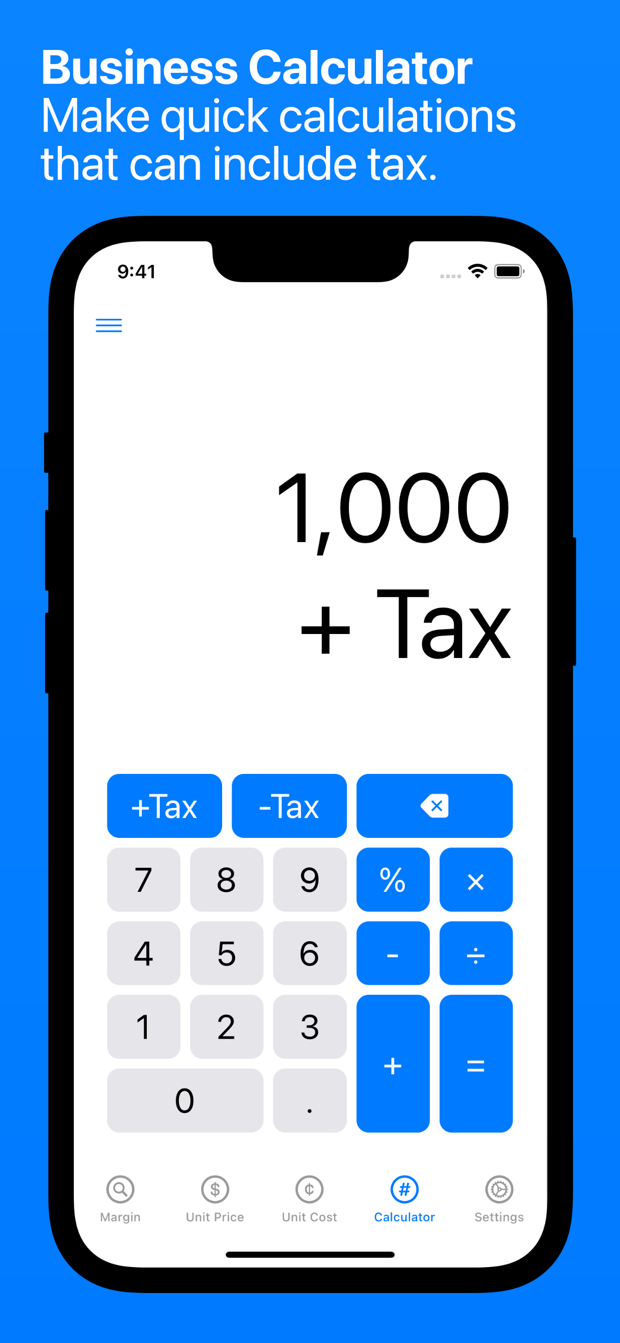 Business Calculator on iPhone